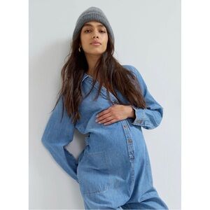 HATCH The Everyday Nursing Denim Jumpsuit